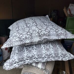 2 AKERKULLA IKEA 26" x 26"  Throw Accent Pillow Covers Grey White Pattern